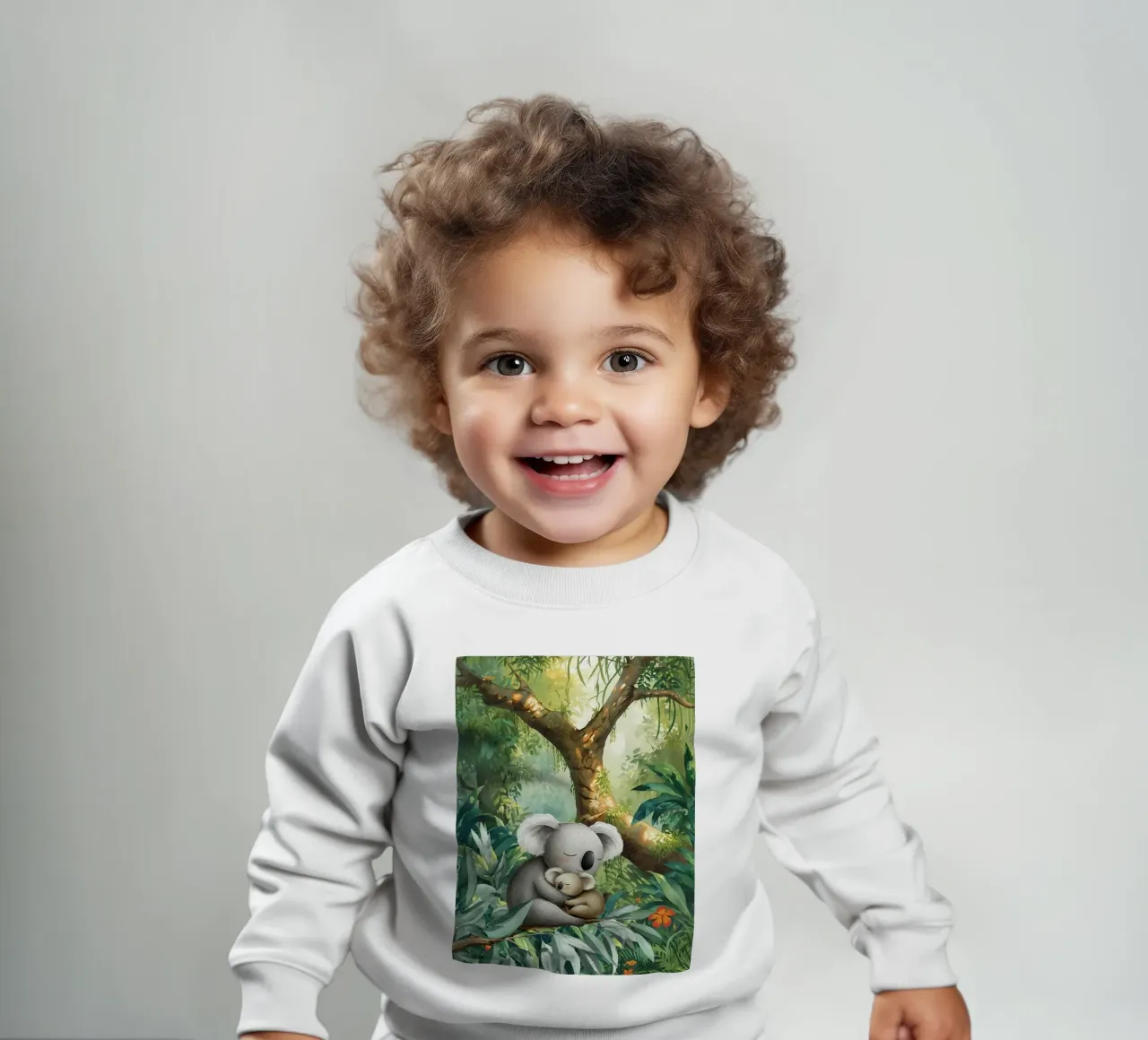 Adorabile Koala Duo in Paradiso Verde felpa neonato da Doodle Dreams Art