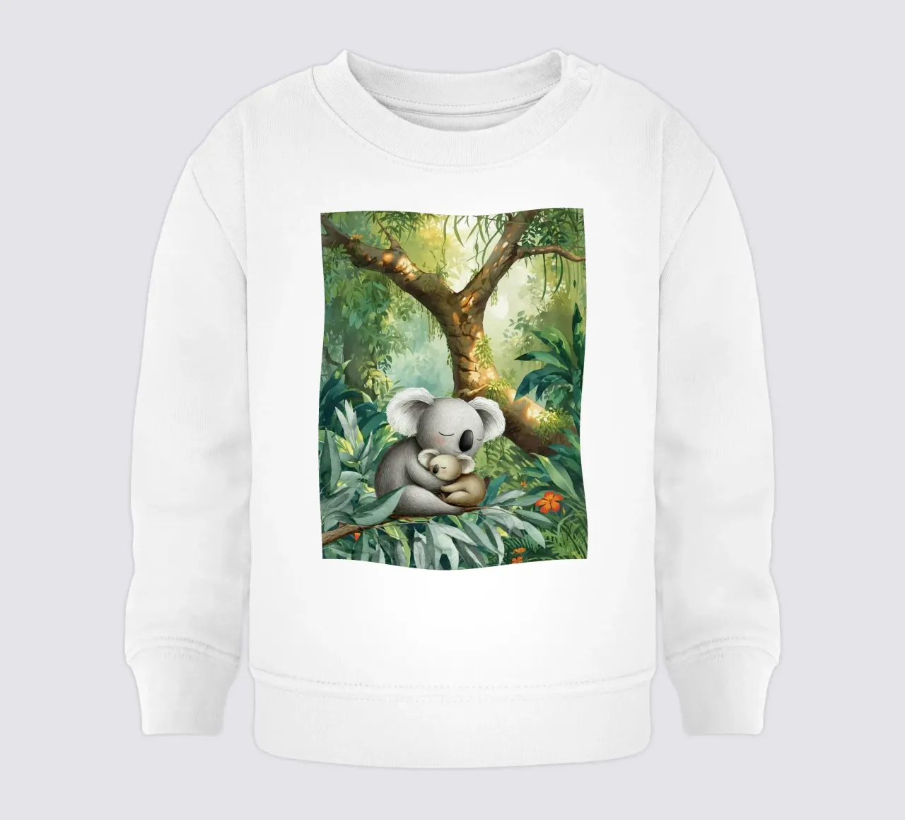 Adorabile Koala Duo in Paradiso Verde felpa neonato da Doodle Dreams Art