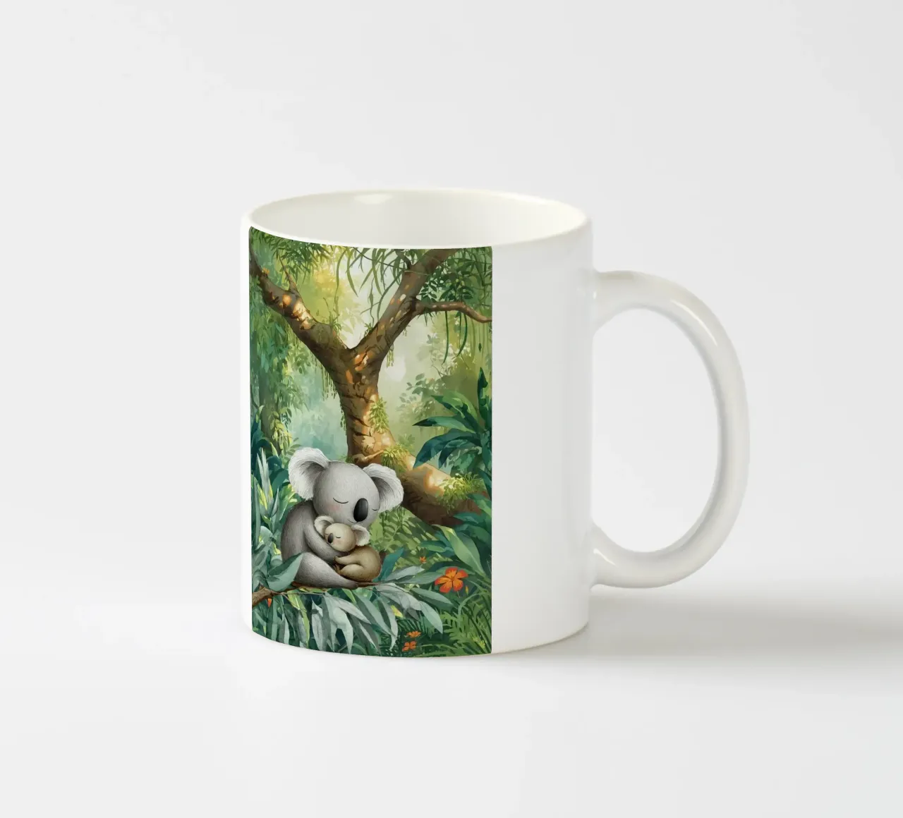 Adorabile Koala Duo in Paradiso Verde tazza in ceramica da Doodle Dreams Art