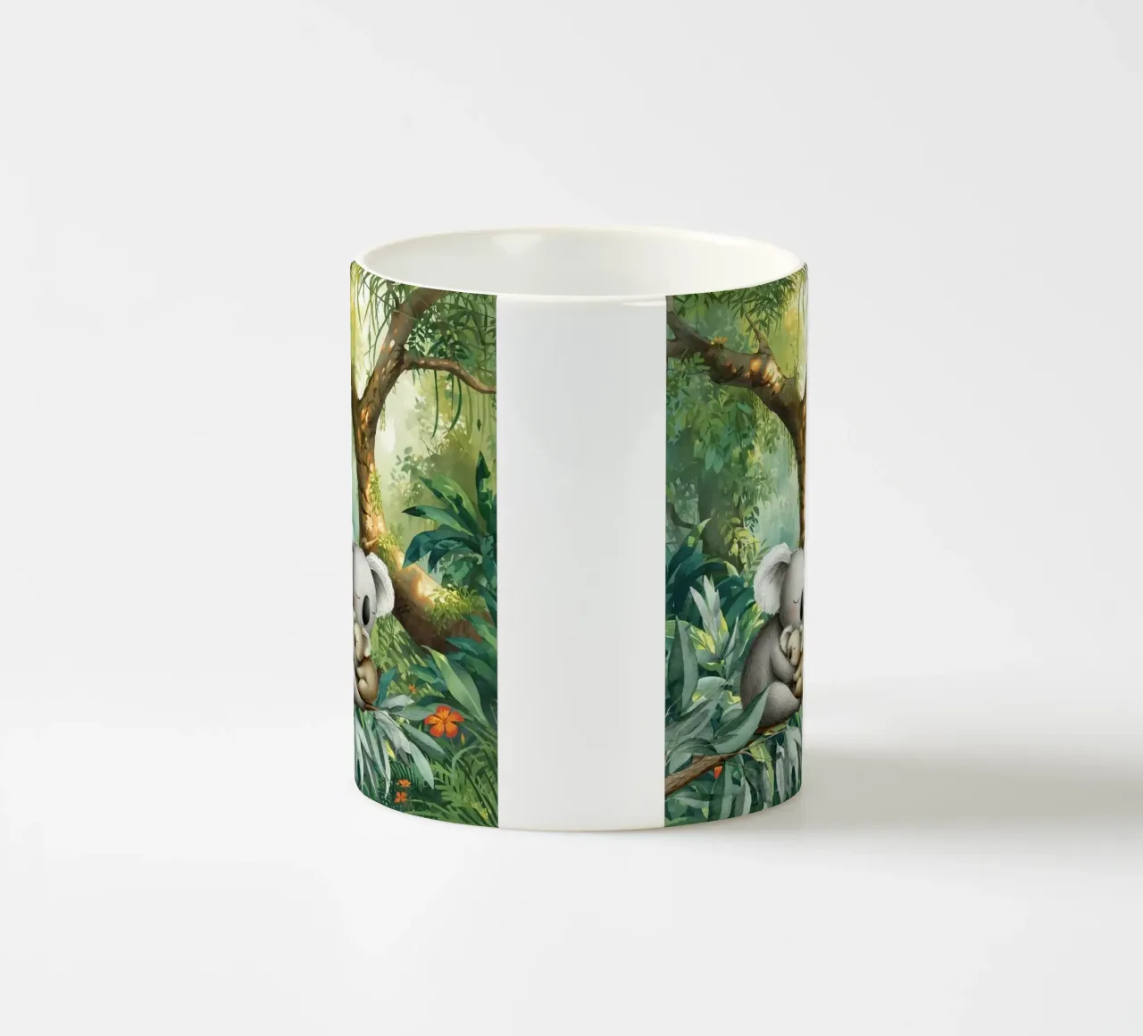 Adorabile Koala Duo in Paradiso Verde tazza in ceramica da Doodle Dreams Art