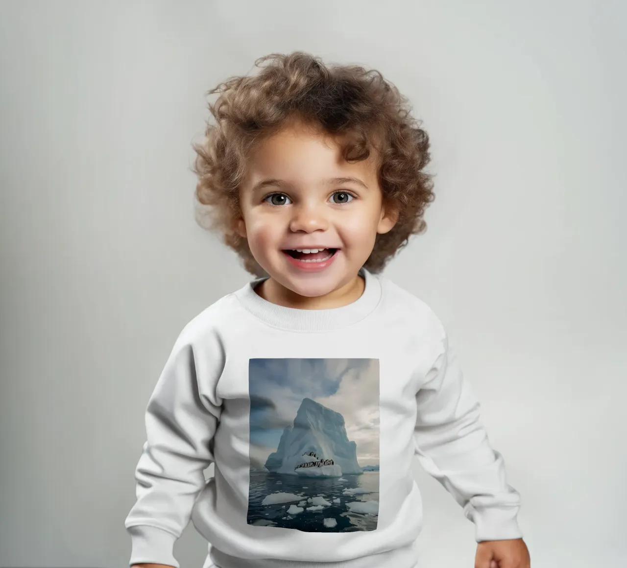 Pinguini su un iceberg in acque fredde felpa neonato da DesignDoodle