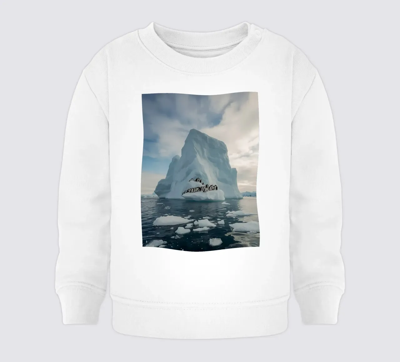 Pinguini su un iceberg in acque fredde felpa neonato da DesignDoodle