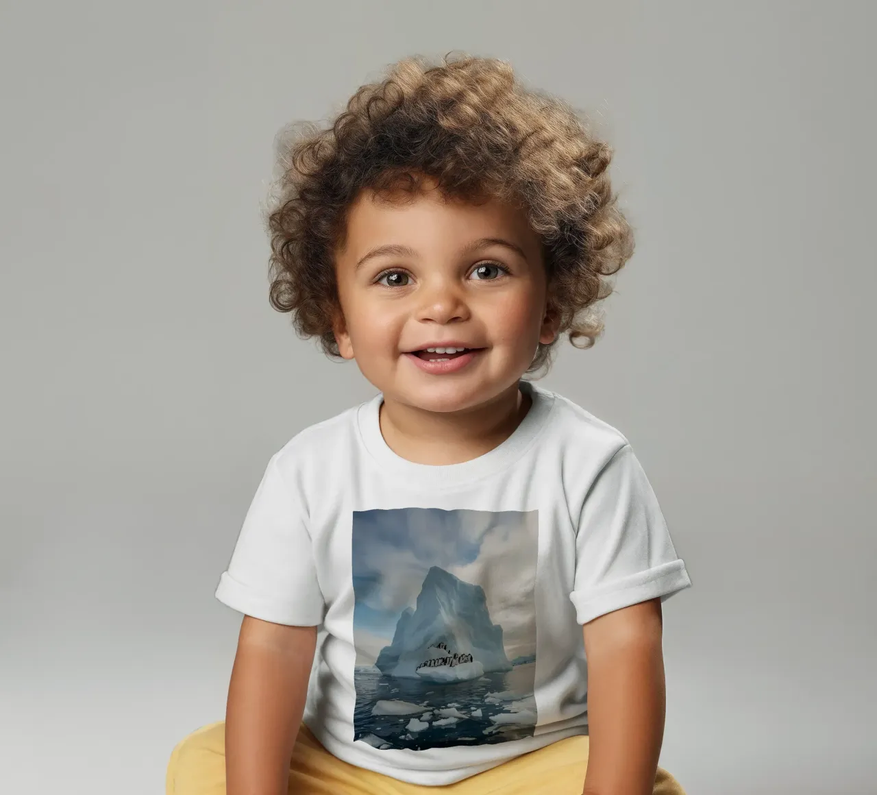 Pinguini su un iceberg in acque fredde maglietta neonato da DesignDoodle