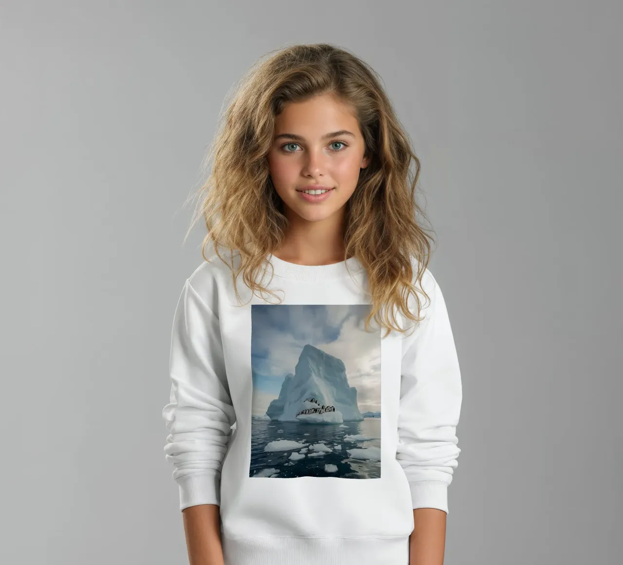 Pinguini su un iceberg in acque fredde felpa bambino da DesignDoodle