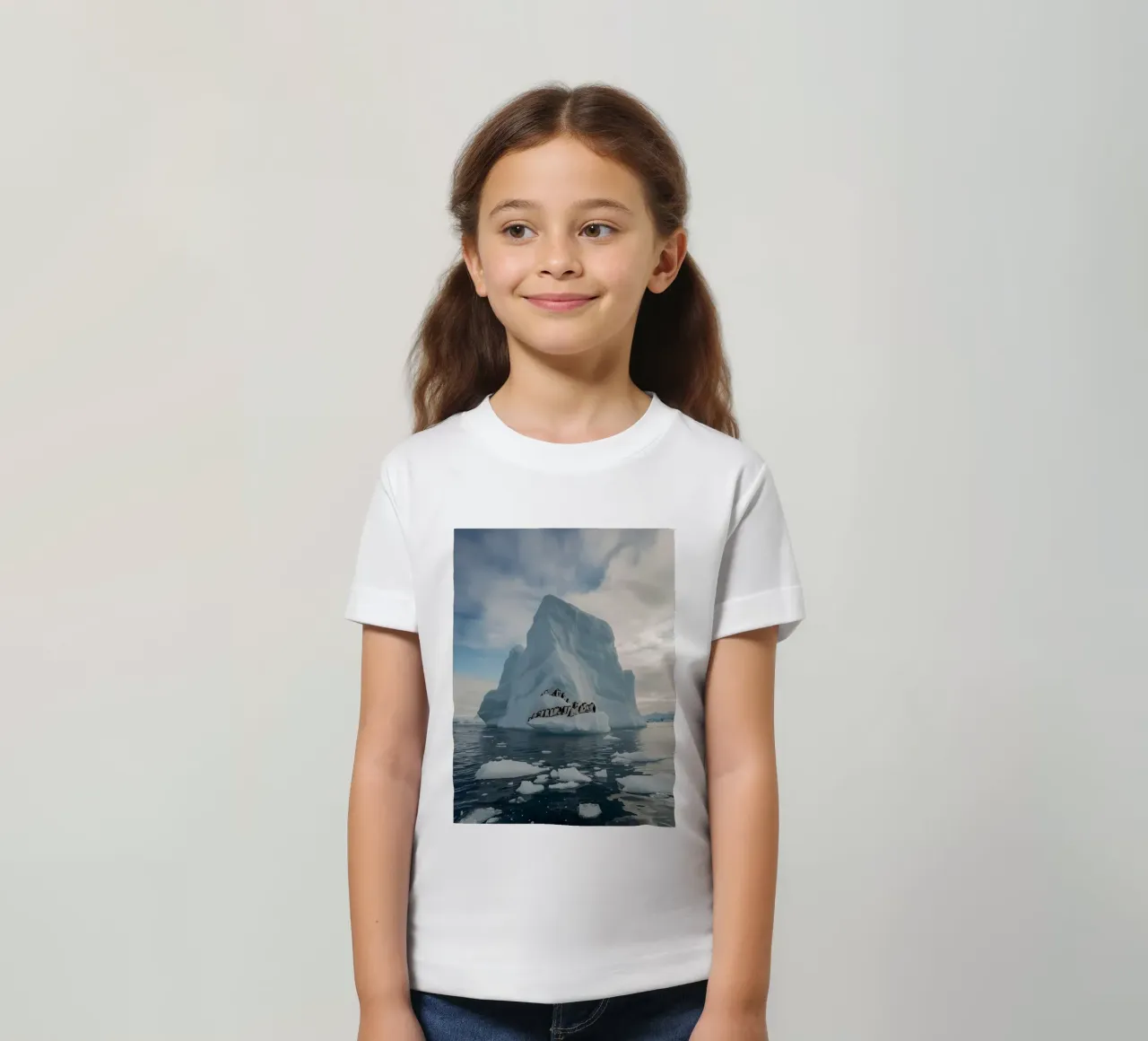 Pinguini su un iceberg in acque fredde t-shirt bambini da DesignDoodle