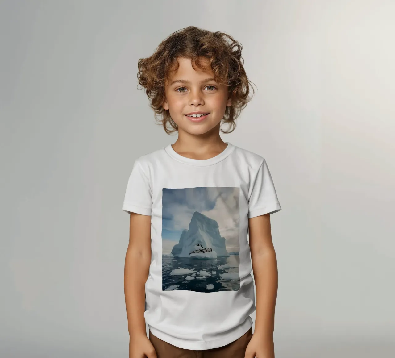 Pinguini su un iceberg in acque fredde t-shirt bambini da DesignDoodle