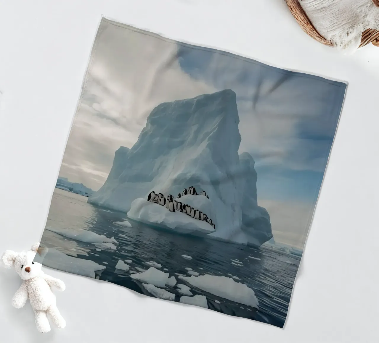 Pinguini su un iceberg in acque fredde coperta in pile da DesignDoodle