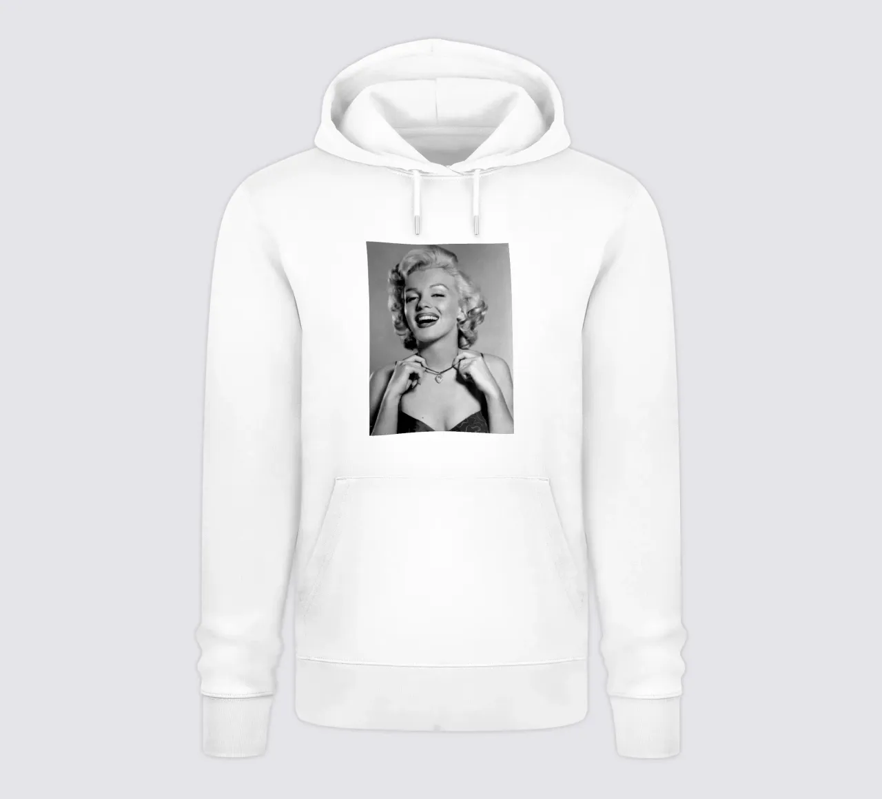 Marilyn Monroe vintage in bianco e nero felpa con cappuccio da valentinomartinst