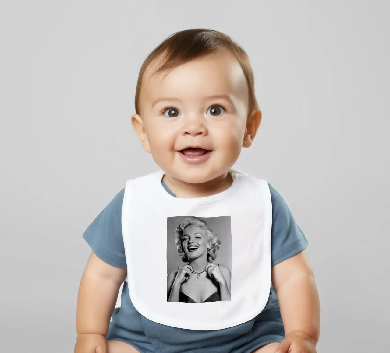 Marilyn Monroe vintage in bianco e nero bavaglino da valentinomartinst