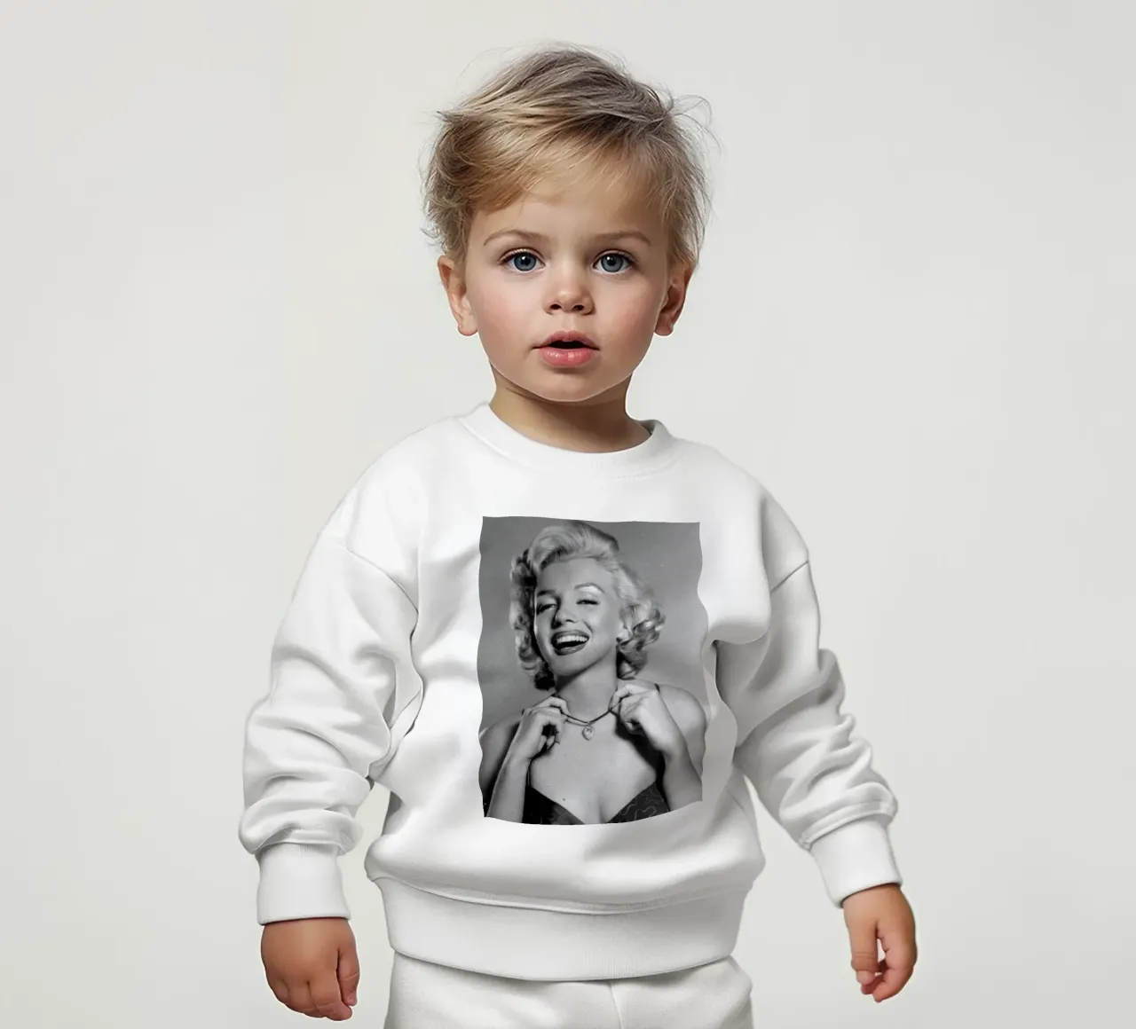 Marilyn Monroe vintage in bianco e nero felpa neonato da valentinomartinst