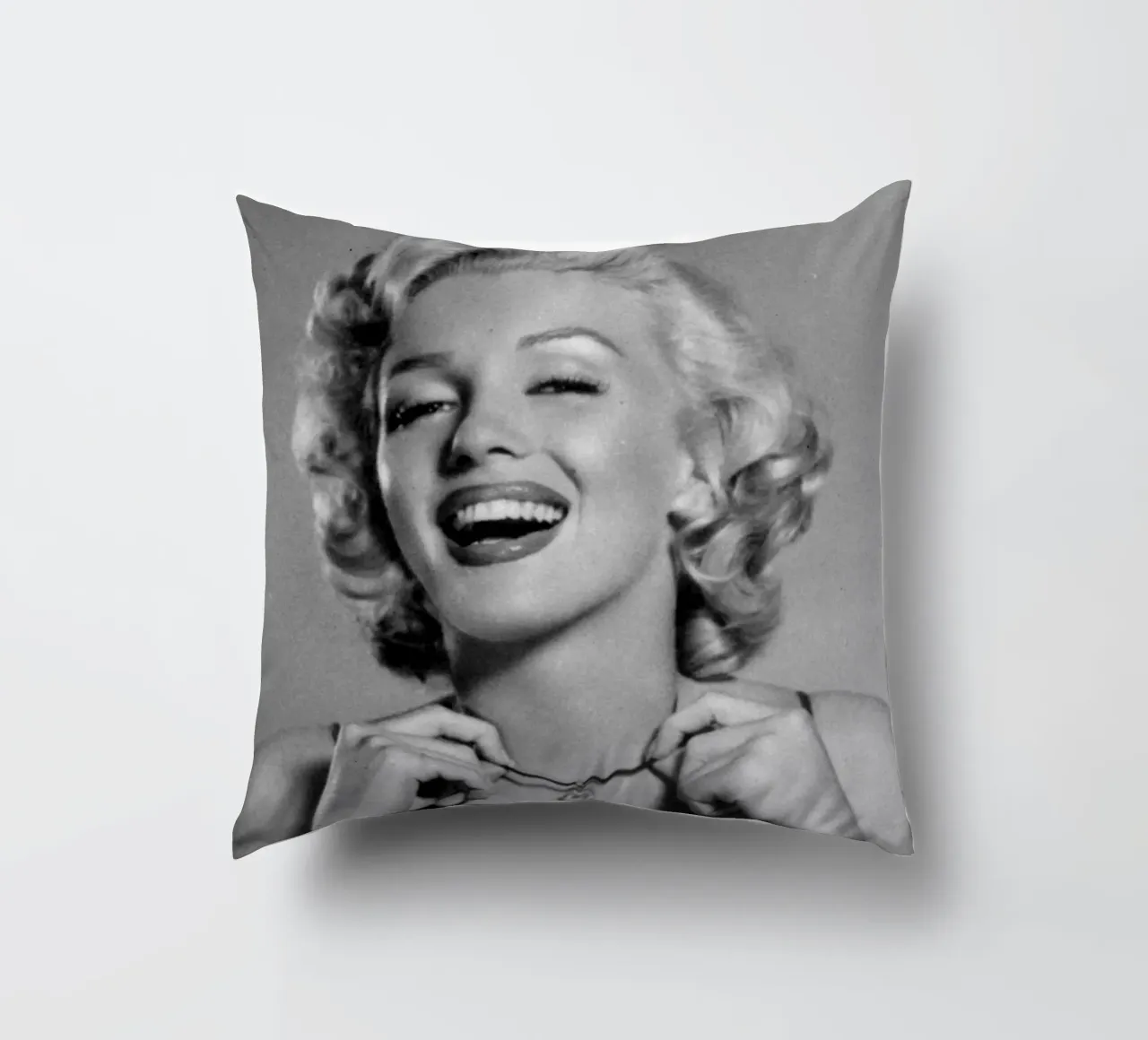 Marilyn Monroe vintage in bianco e nero cuscino da valentinomartinst
