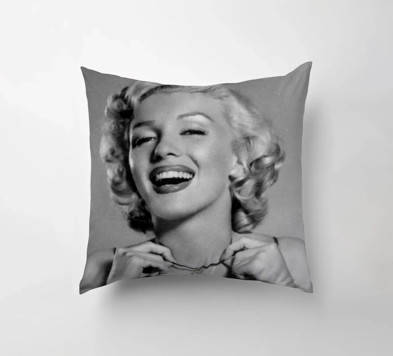 Marilyn Monroe vintage in bianco e nero cuscino da valentinomartinst