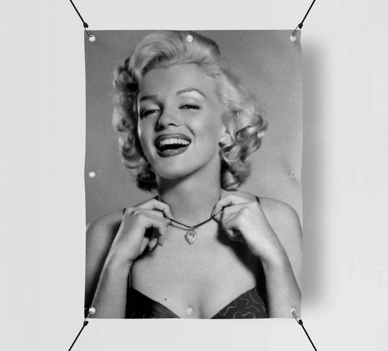 Marilyn Monroe vintage in bianco e nero telo in pvc da valentinomartinst
