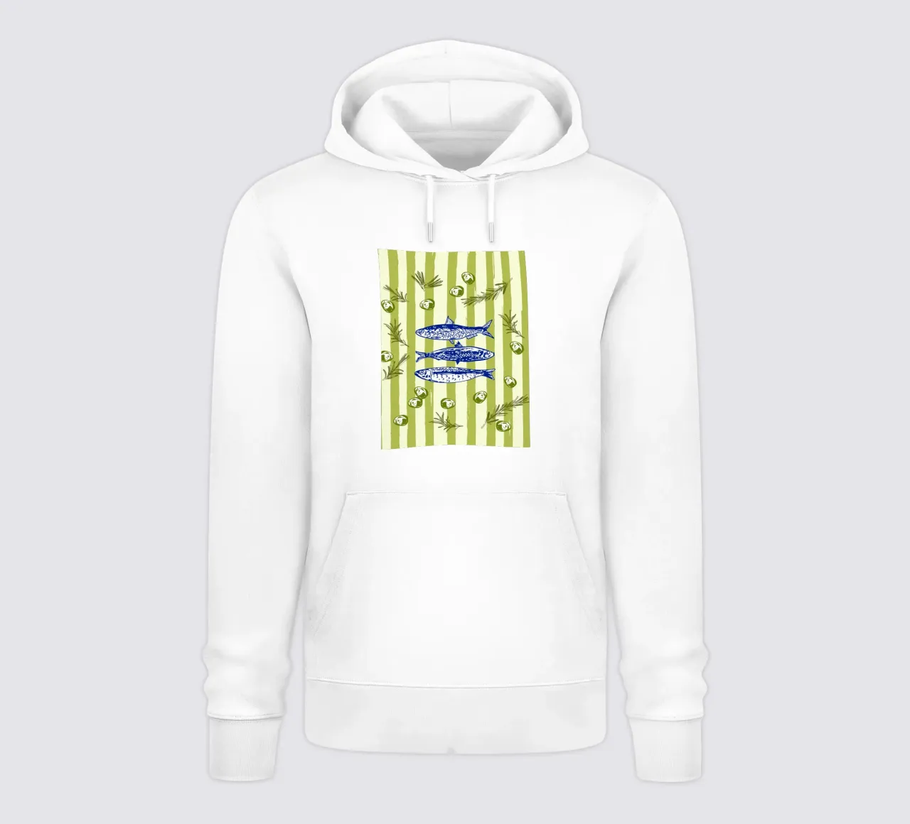 Sarde con olive ed erbe aromatiche Retro Vintage felpa con cappuccio da EDMPROJECT