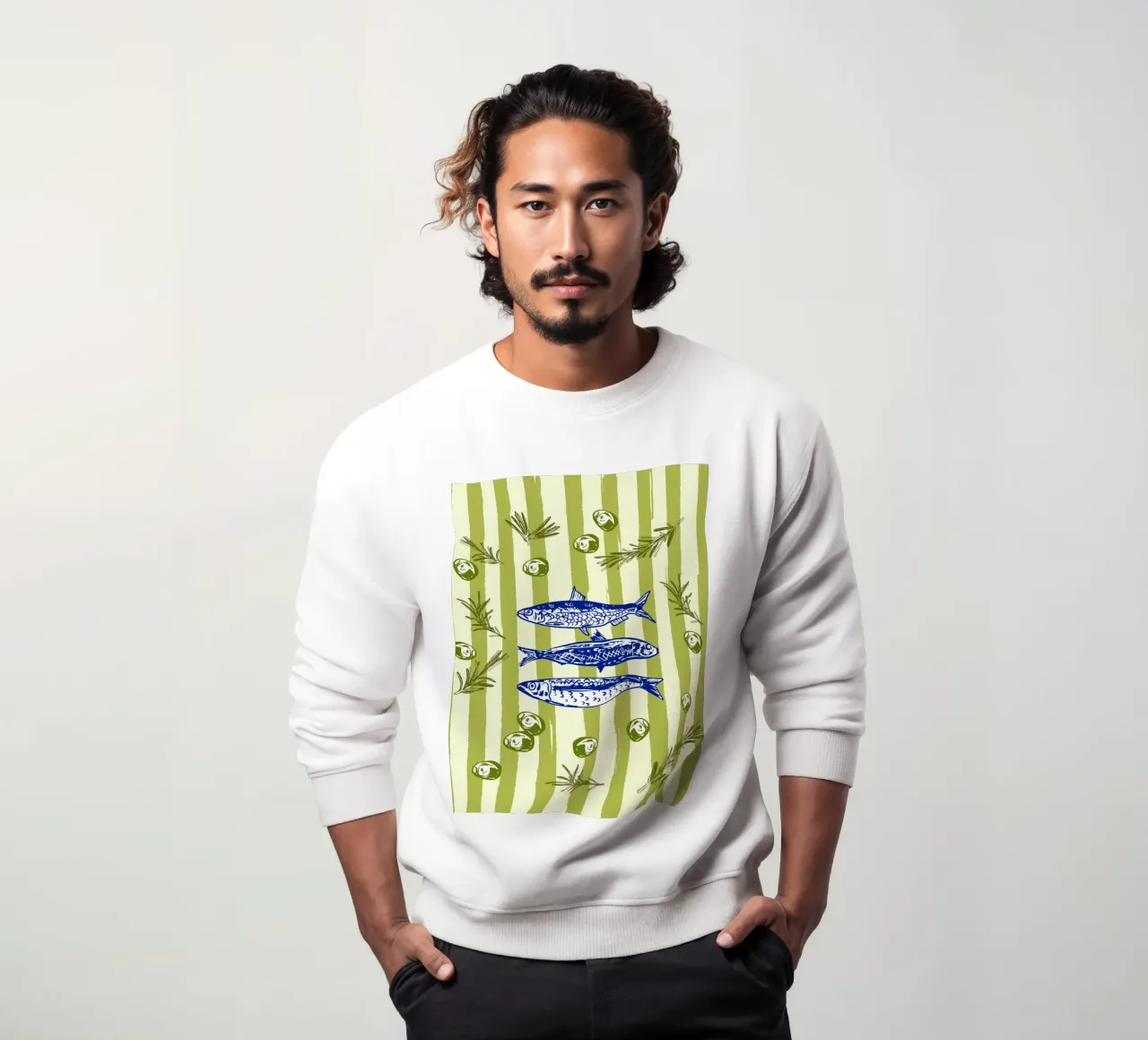 Sarde con olive ed erbe aromatiche Retro Vintage felpa da EDMPROJECT