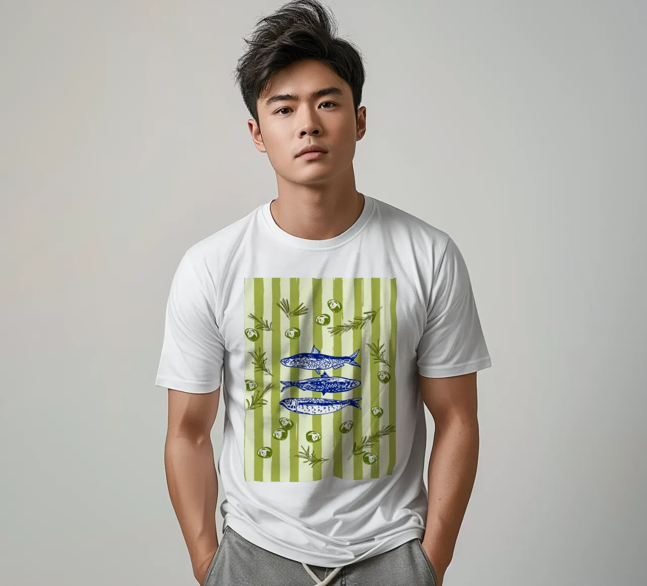 Sarde con olive ed erbe aromatiche Retro Vintage t-shirt da EDMPROJECT
