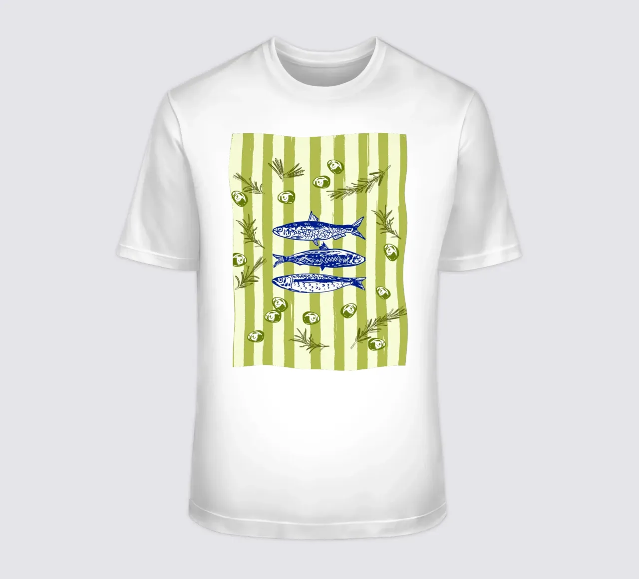 Sarde con olive ed erbe aromatiche Retro Vintage t-shirt da EDMPROJECT
