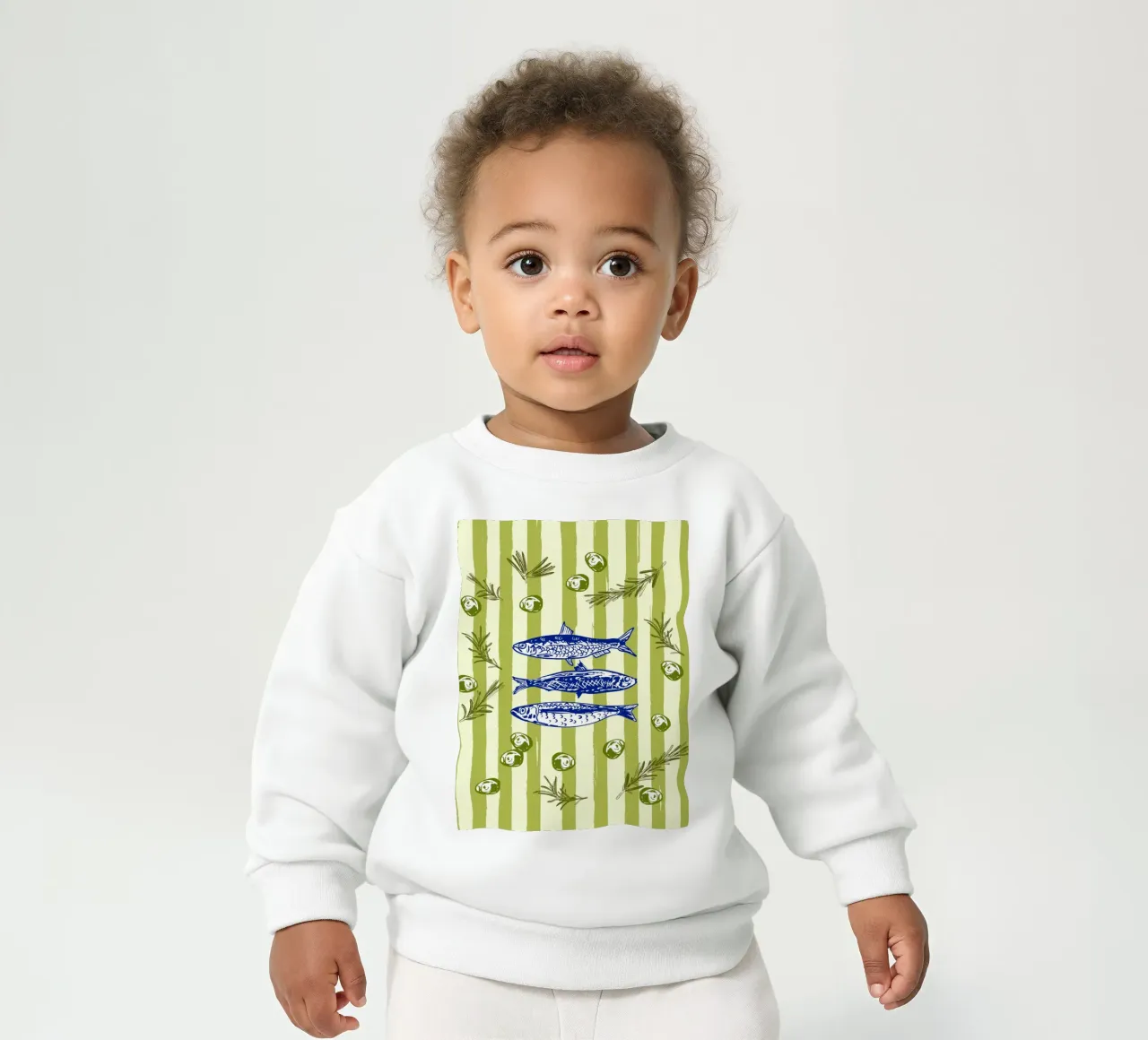 Sarde con olive ed erbe aromatiche Retro Vintage felpa neonato da EDMPROJECT