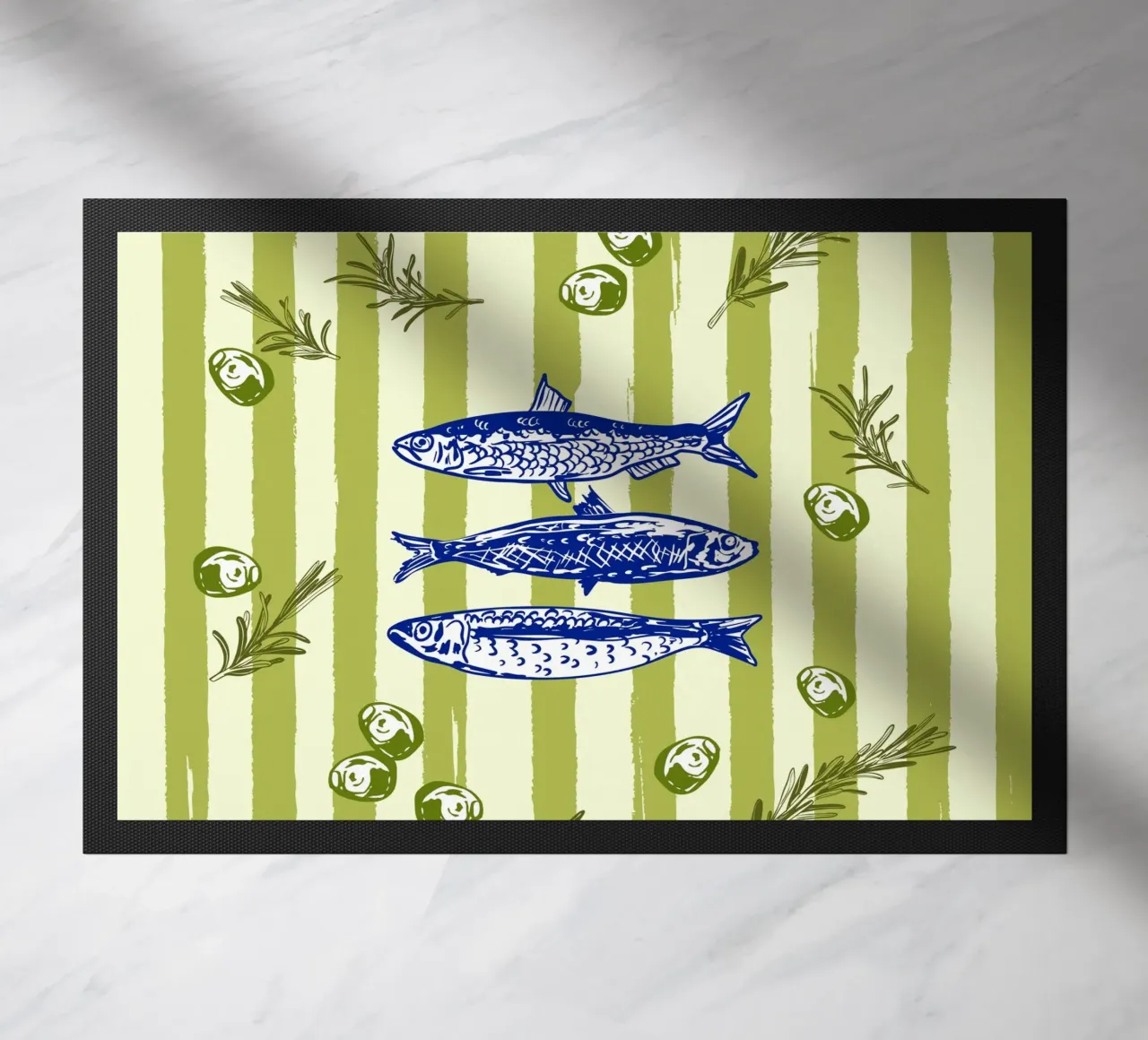 Sarde con olive ed erbe aromatiche Retro Vintage zerbino da EDMPROJECT