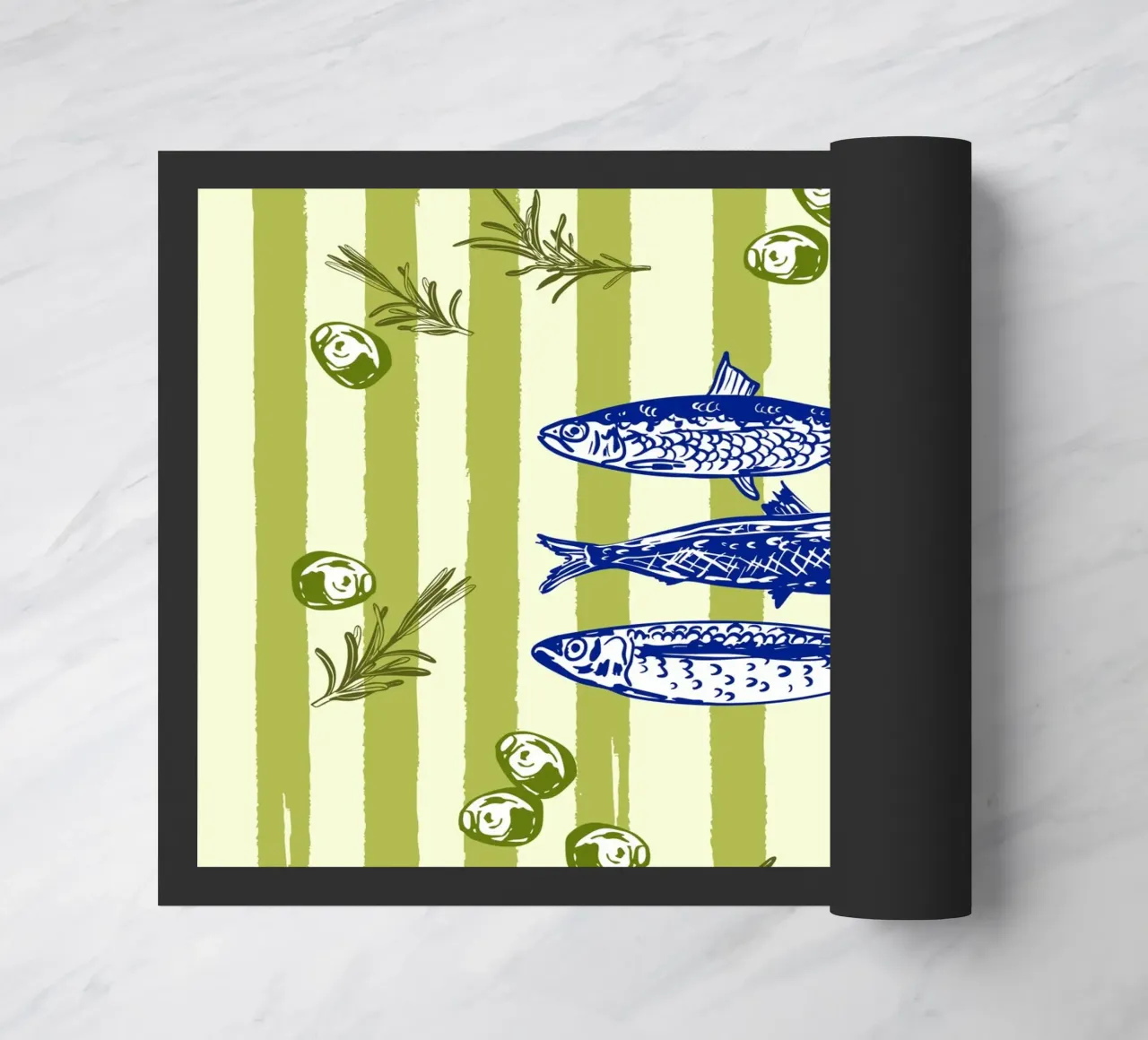 Sarde con olive ed erbe aromatiche Retro Vintage zerbino da EDMPROJECT