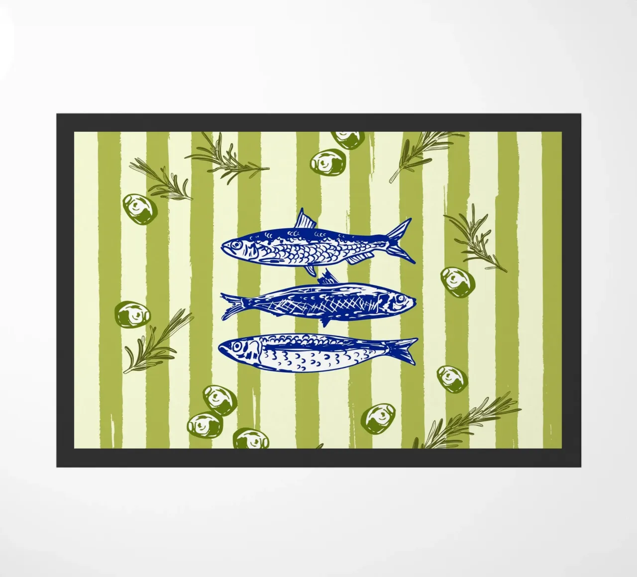 Sarde con olive ed erbe aromatiche Retro Vintage zerbino da EDMPROJECT