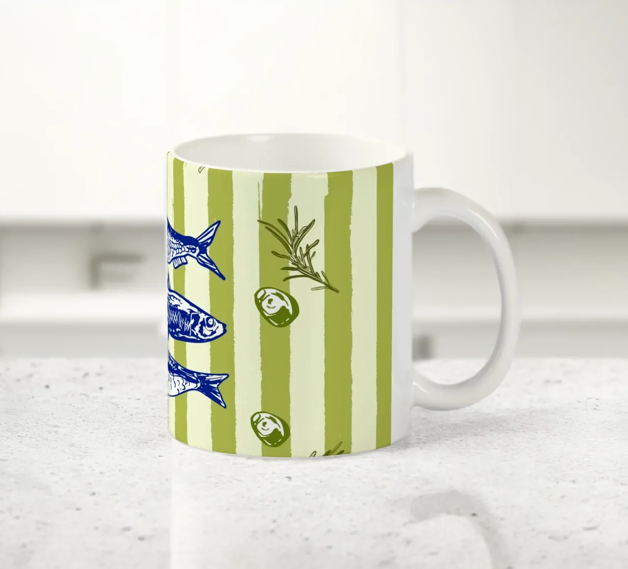 Sarde con olive ed erbe aromatiche Retro Vintage tazza in ceramica da EDMPROJECT
