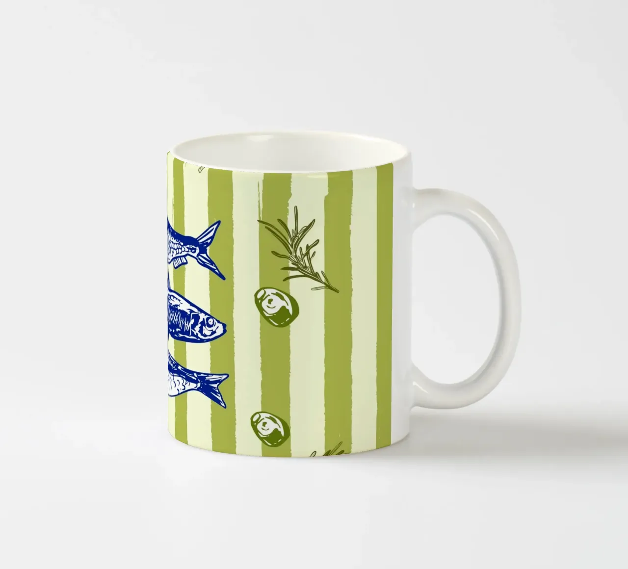 Sarde con olive ed erbe aromatiche Retro Vintage tazza in ceramica da EDMPROJECT
