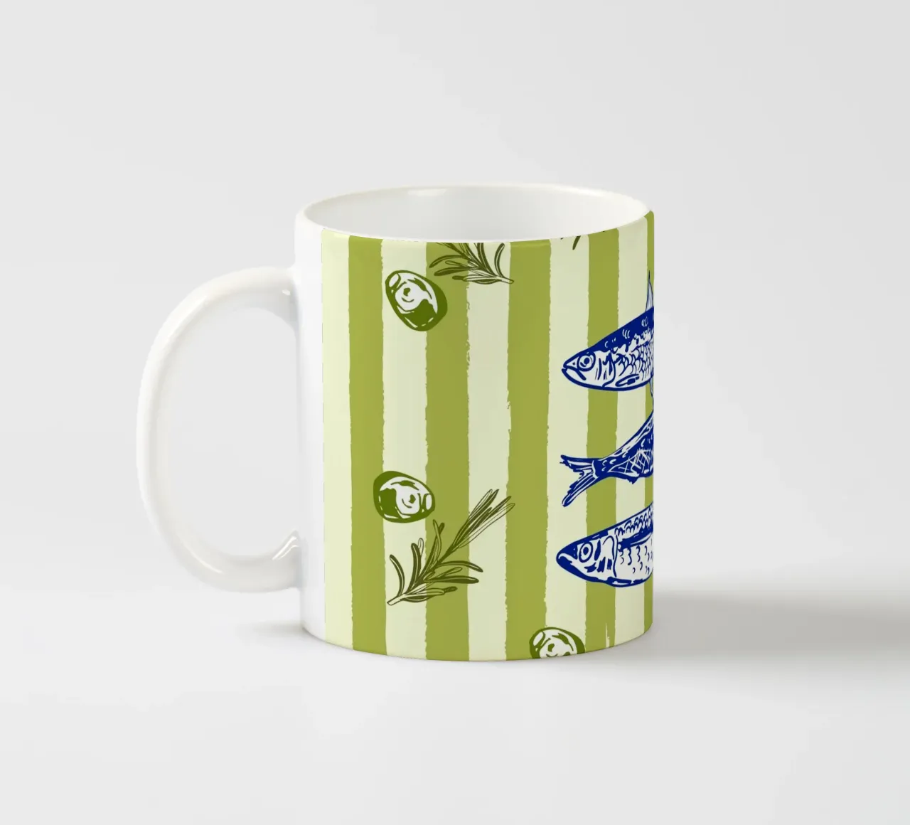 Sarde con olive ed erbe aromatiche Retro Vintage tazza in ceramica da EDMPROJECT