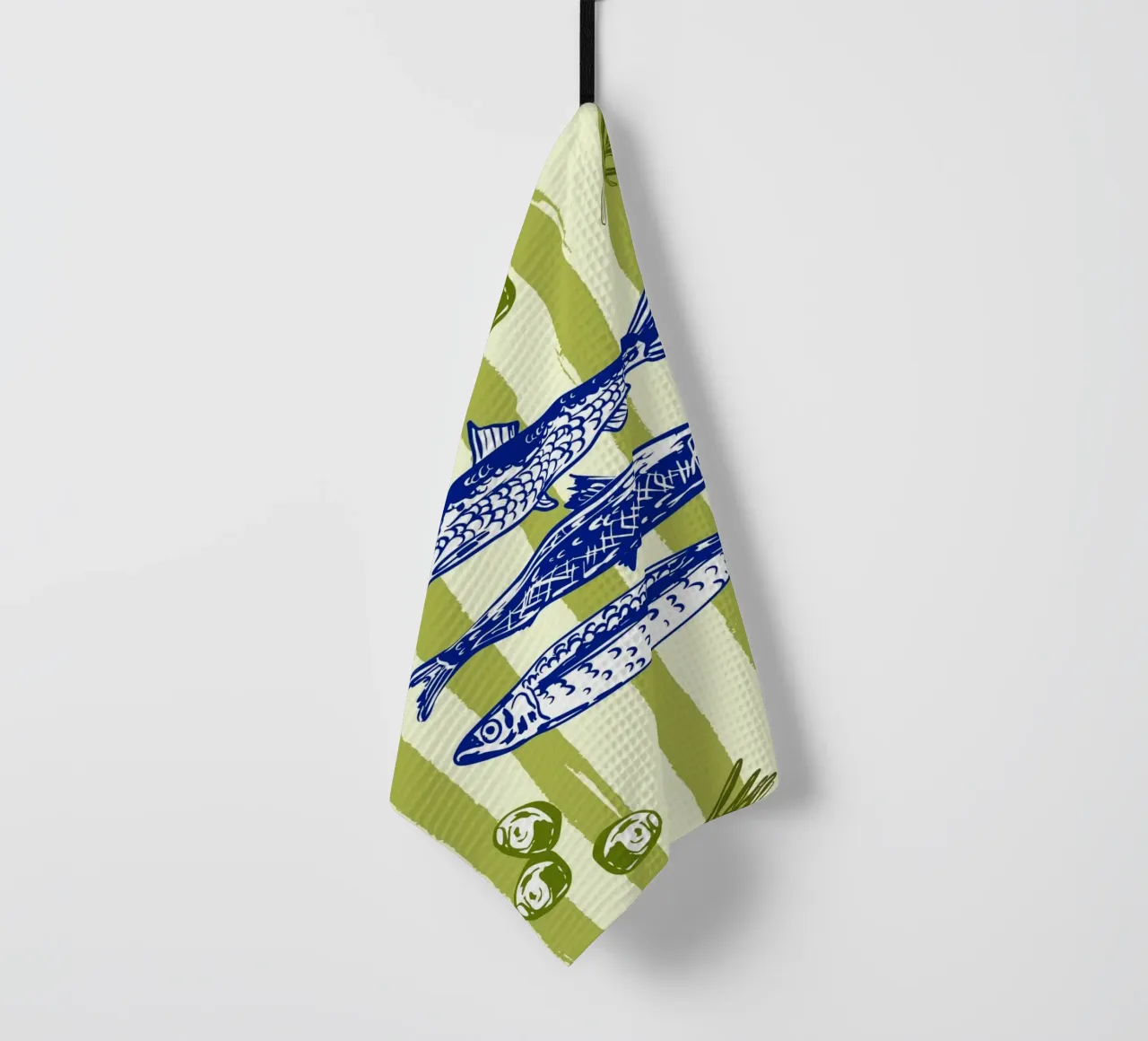 Sarde con olive ed erbe aromatiche Retro Vintage canovaccio da cucina da EDMPROJECT