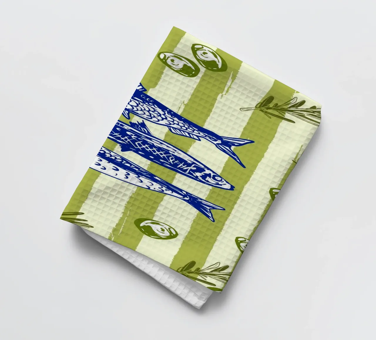 Sarde con olive ed erbe aromatiche Retro Vintage canovaccio da cucina da EDMPROJECT