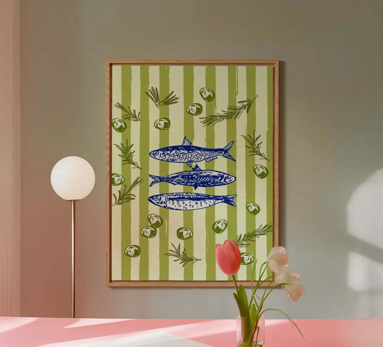Sarde con olive ed erbe aromatiche Retro Vintage alluminio dibond da EDMPROJECT