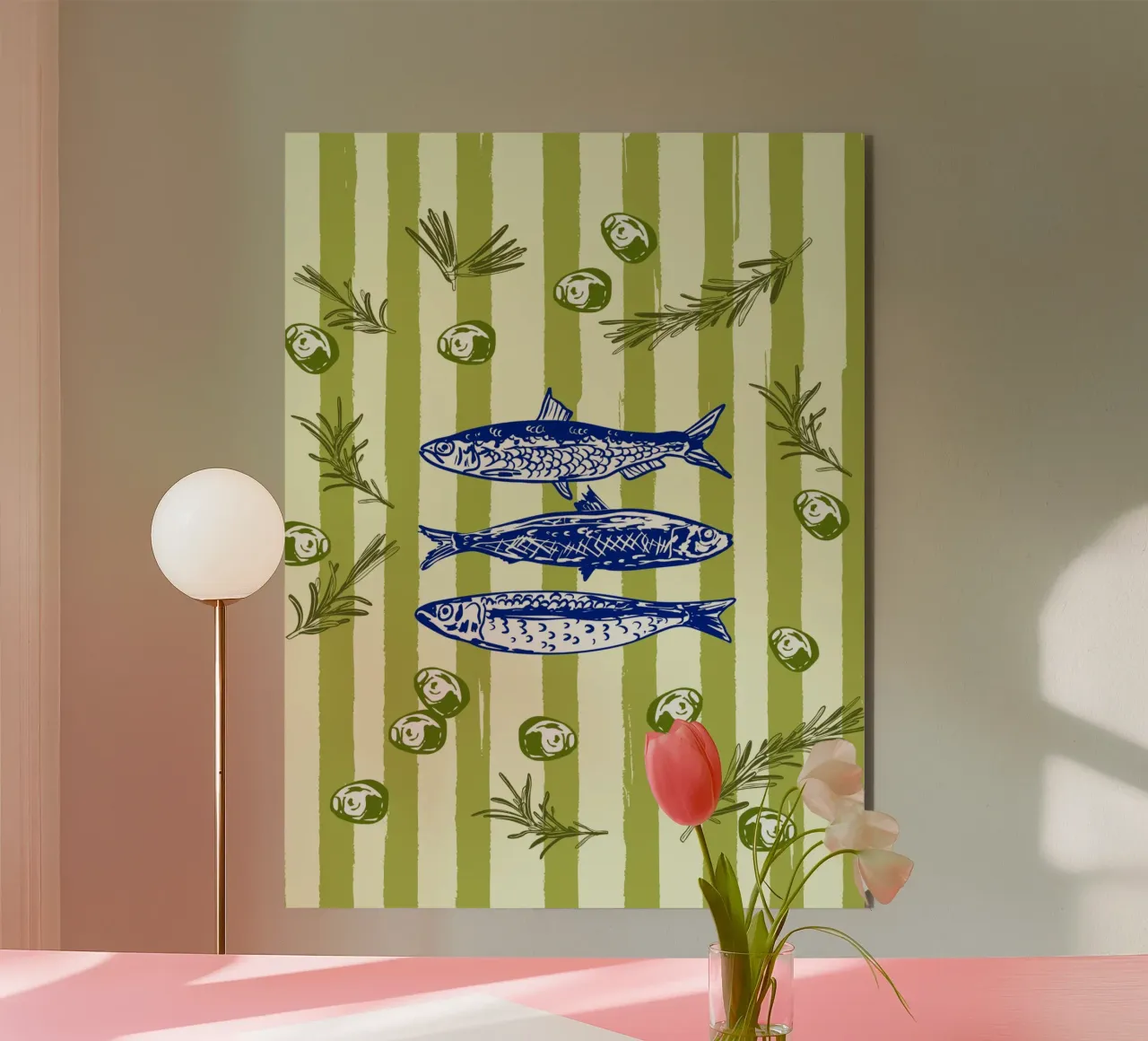 Sarde con olive ed erbe aromatiche Retro Vintage alluminio dibond da EDMPROJECT