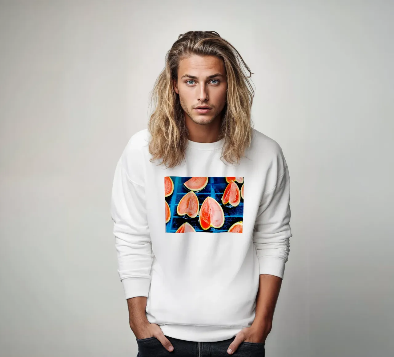 Wassermelonen in Languedoc-Roussillon (Frankreich) Sweatshirt von Simon Koy