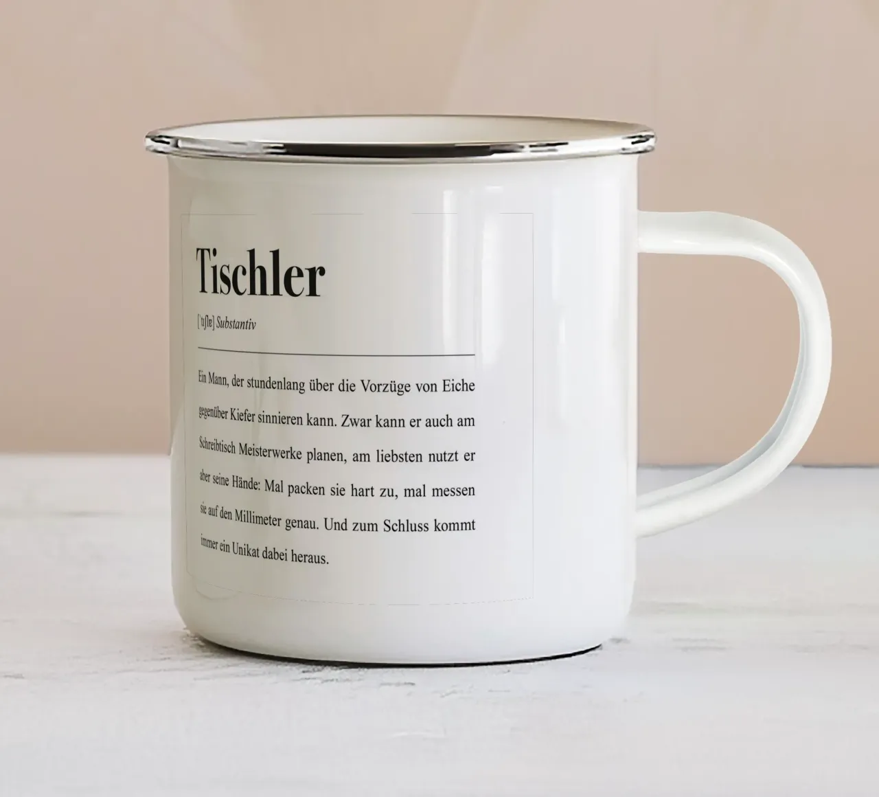 Tischler Definition: Spruch im Wörterbuch-Stil tazza in smalto da Pulse of Art
