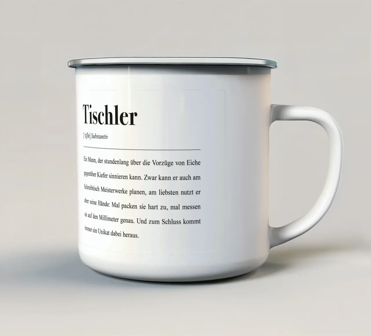 Tischler Definition: Spruch im Wörterbuch-Stil tazza in smalto da Pulse of Art