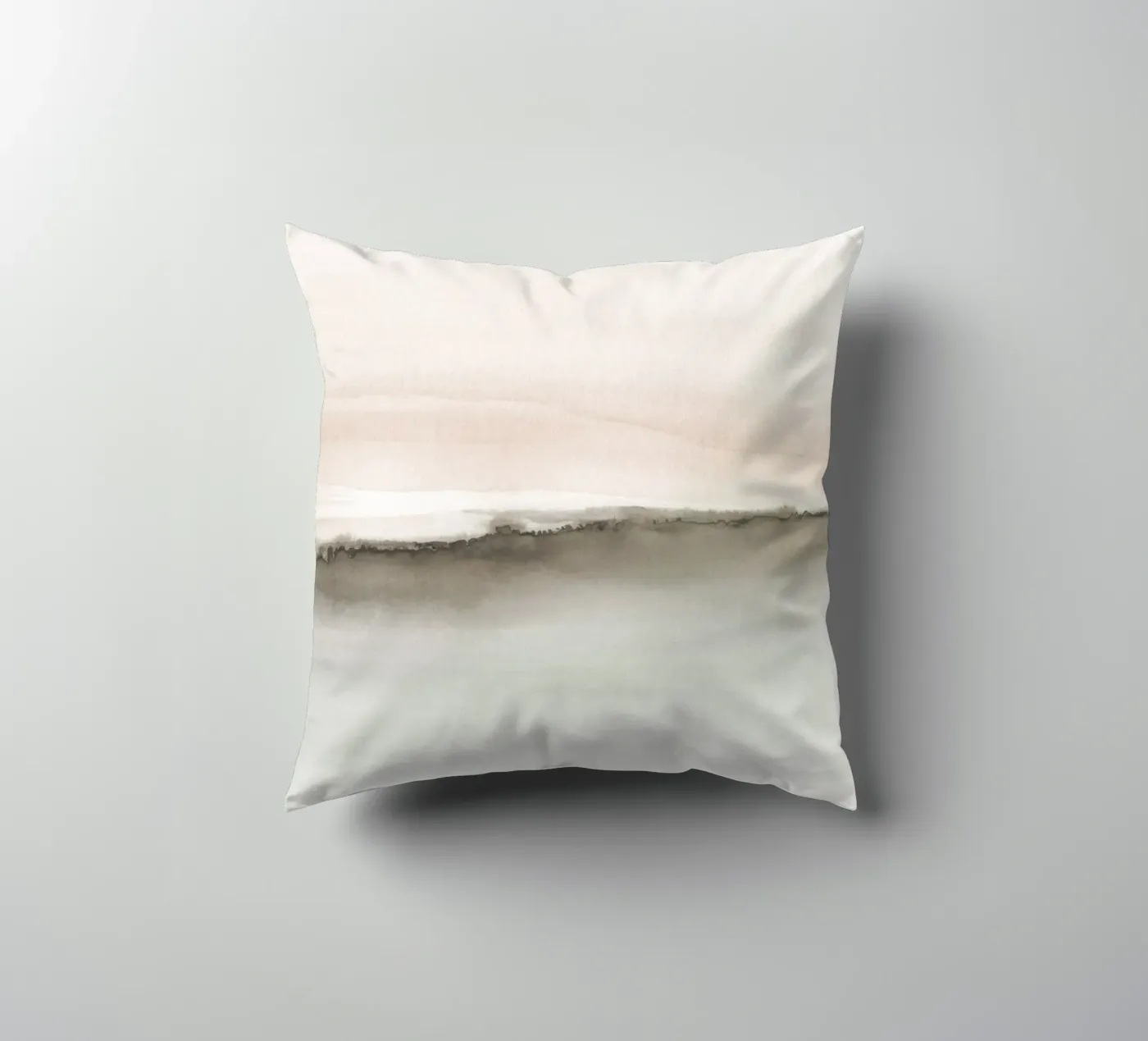 Minimalist landscape in soft earth tones kussen van NouveauPrints