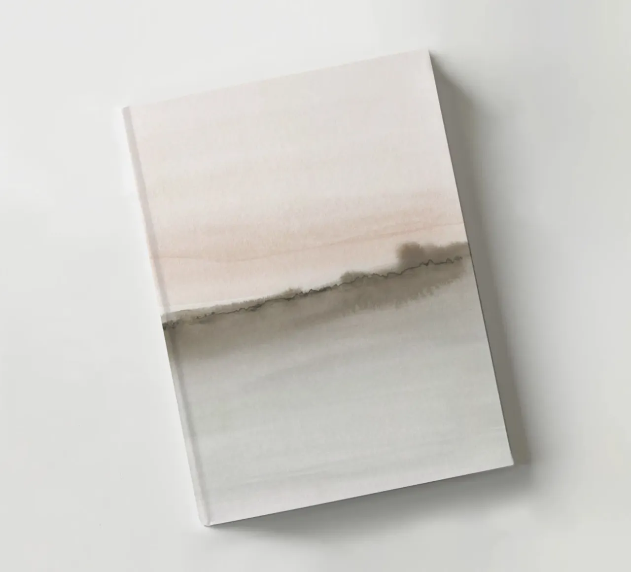 Minimalist landscape in soft earth tones notebook by NouveauPrints