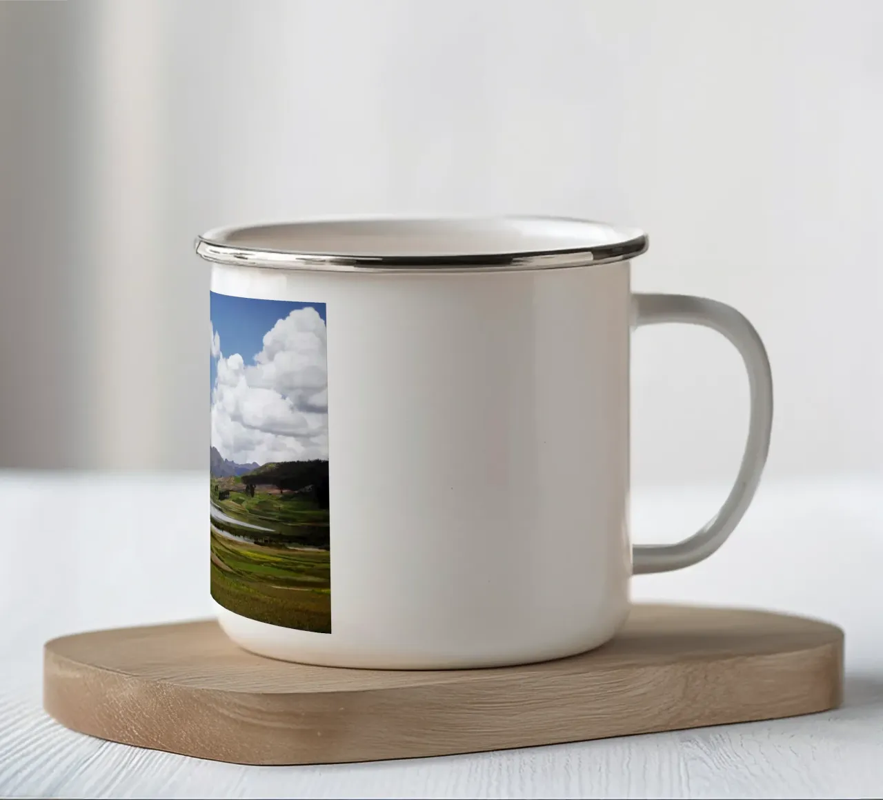 Paesaggio nelle Ande (Perù) tazza in smalto da Simon Koy