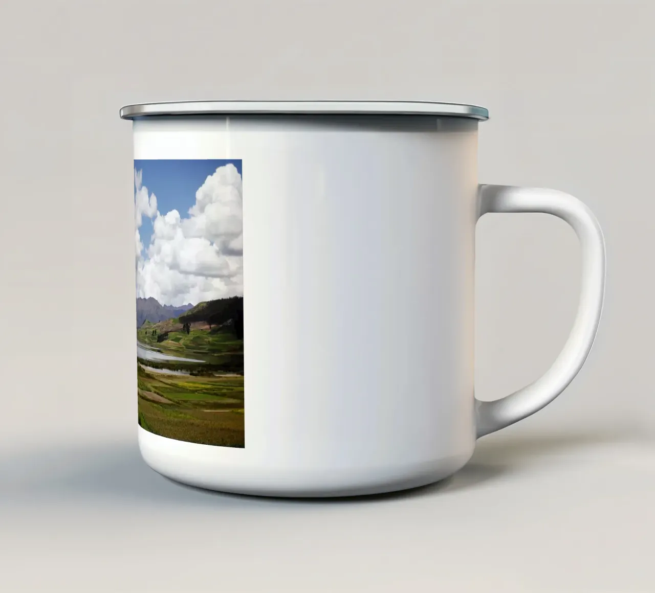Paesaggio nelle Ande (Perù) tazza in smalto da Simon Koy