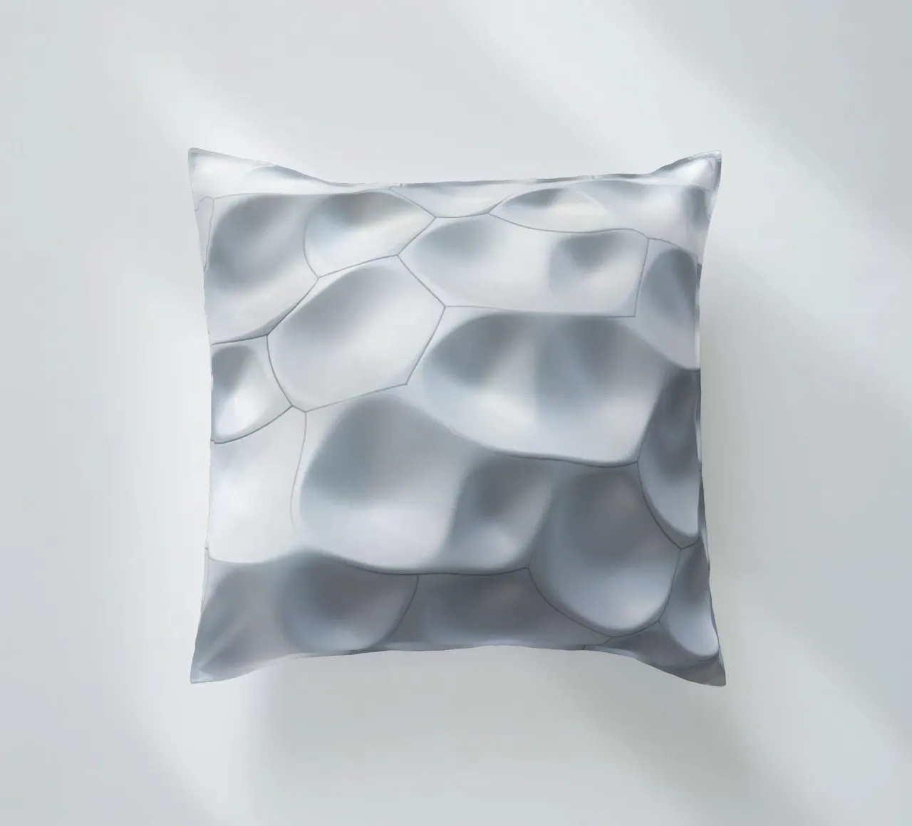 Ovali bianchi scintillanti: Una parete biomorfa astratta in 3D cuscino da Artistic-shop