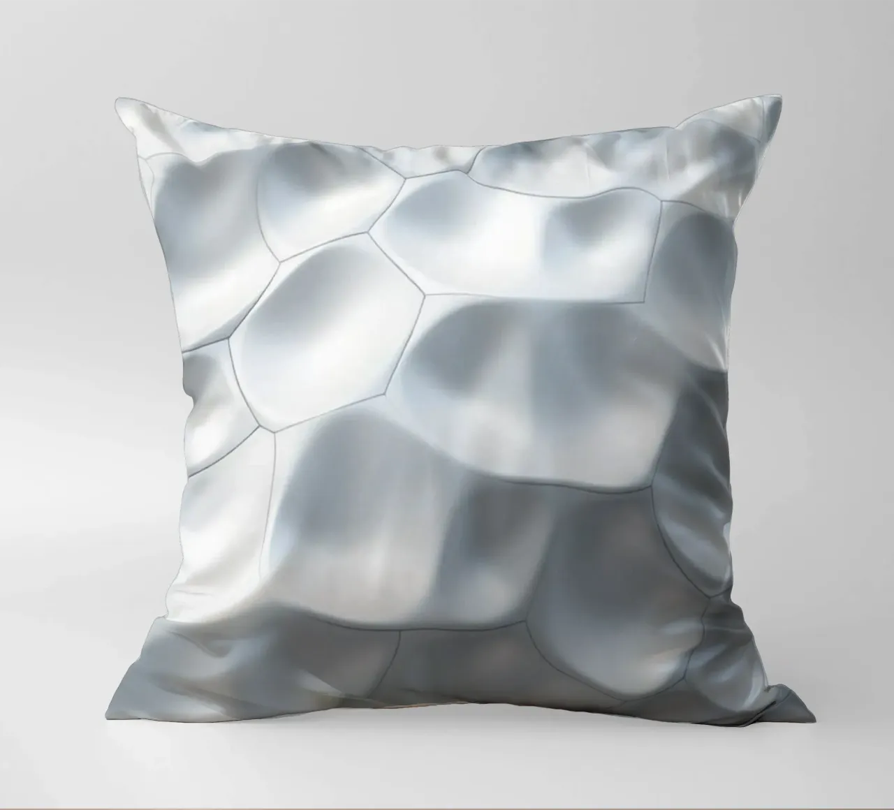 Ovali bianchi scintillanti: Una parete biomorfa astratta in 3D cuscino da Artistic-shop