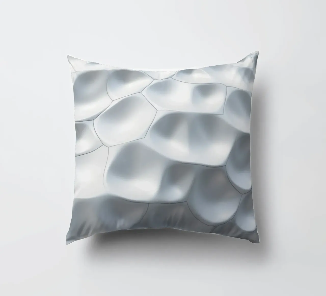Ovali bianchi scintillanti: Una parete biomorfa astratta in 3D cuscino da Artistic-shop