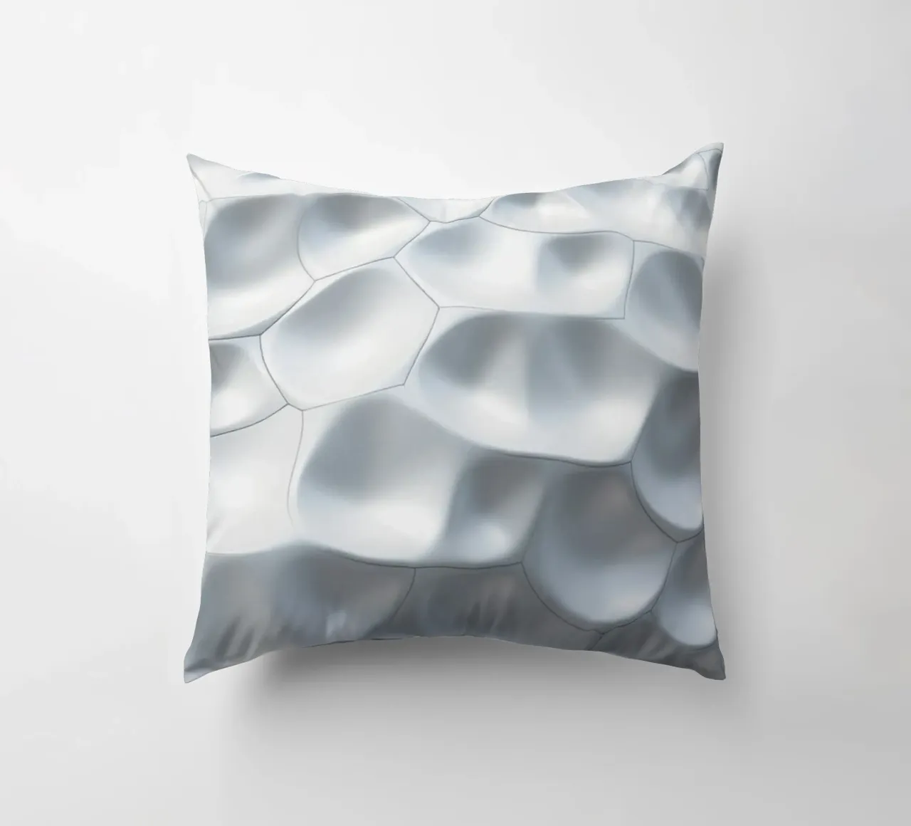Ovali bianchi scintillanti: Una parete biomorfa astratta in 3D cuscino da Artistic-shop