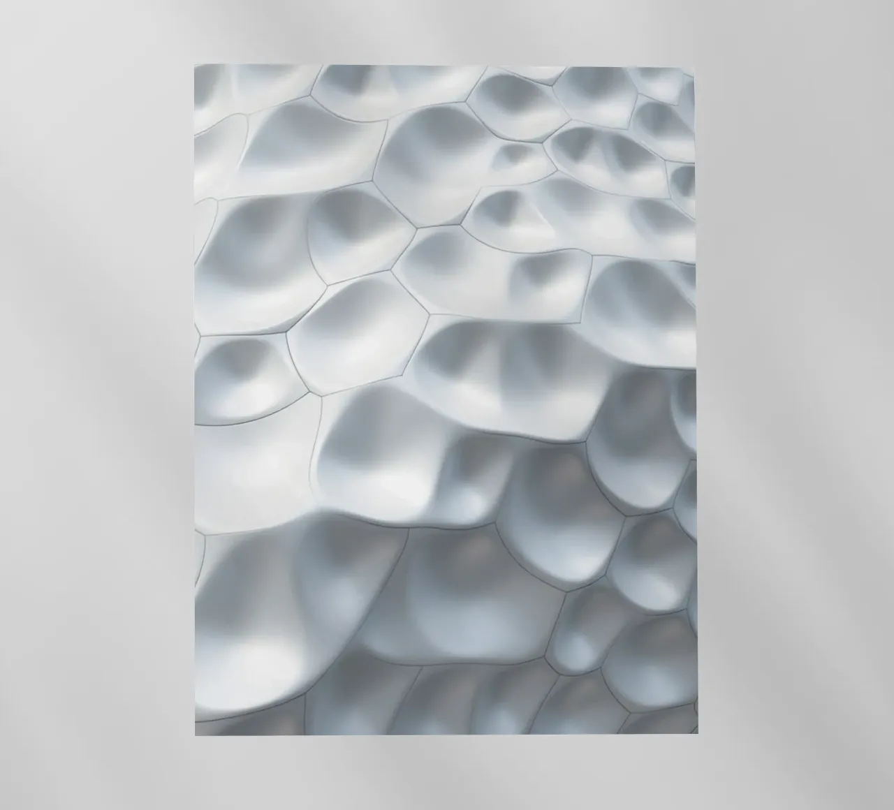 Ovali bianchi scintillanti: Una parete biomorfa astratta in 3D pellicola backlit da Artistic-shop