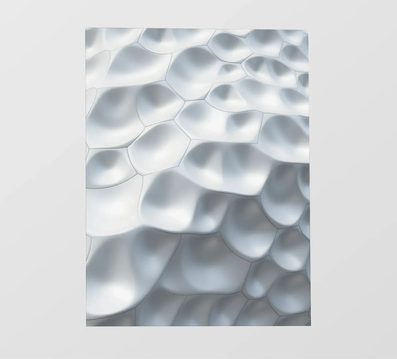 Ovali bianchi scintillanti: Una parete biomorfa astratta in 3D telo in pvc da Artistic-shop