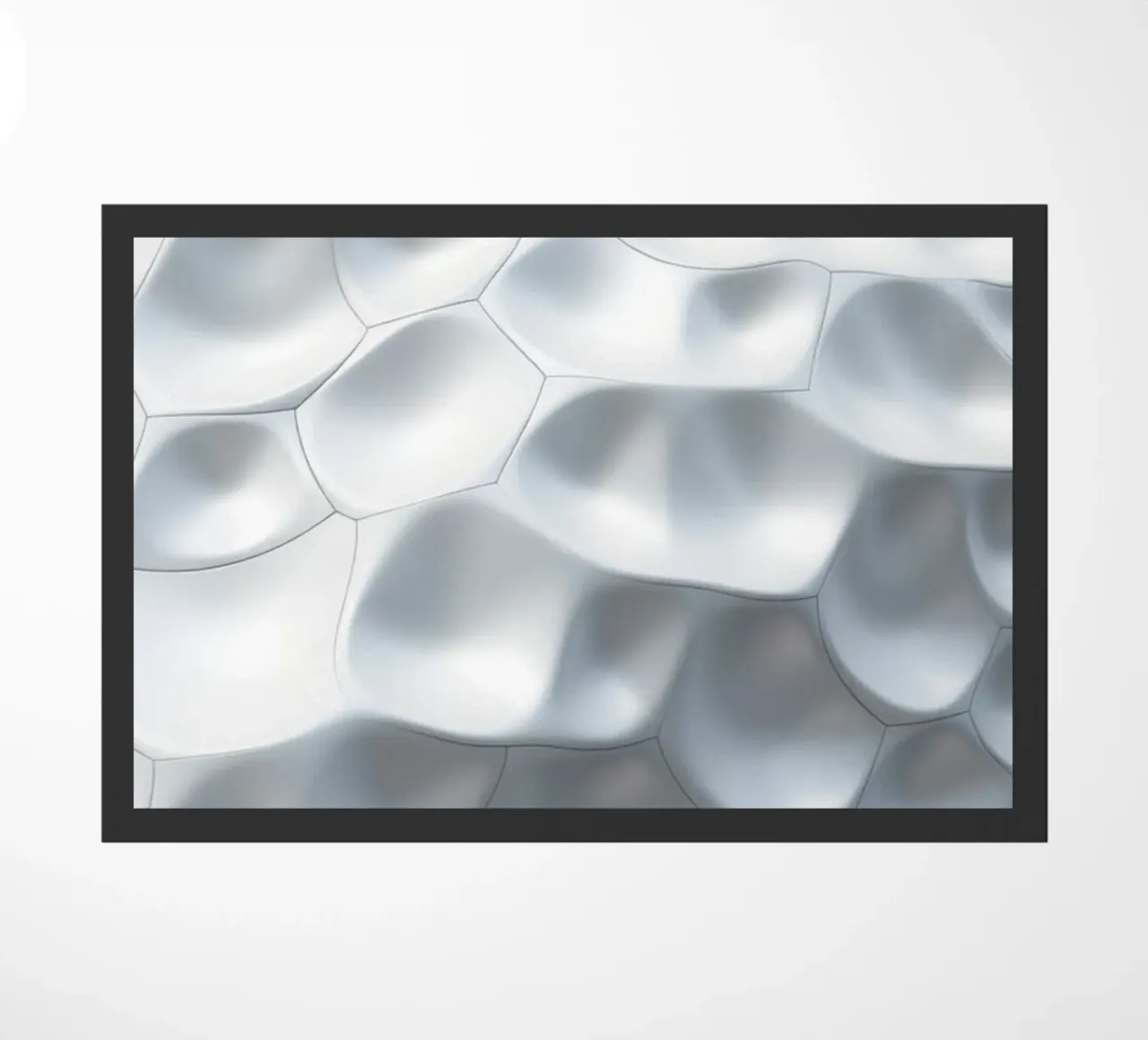 Ovali bianchi scintillanti: Una parete biomorfa astratta in 3D zerbino da Artistic-shop