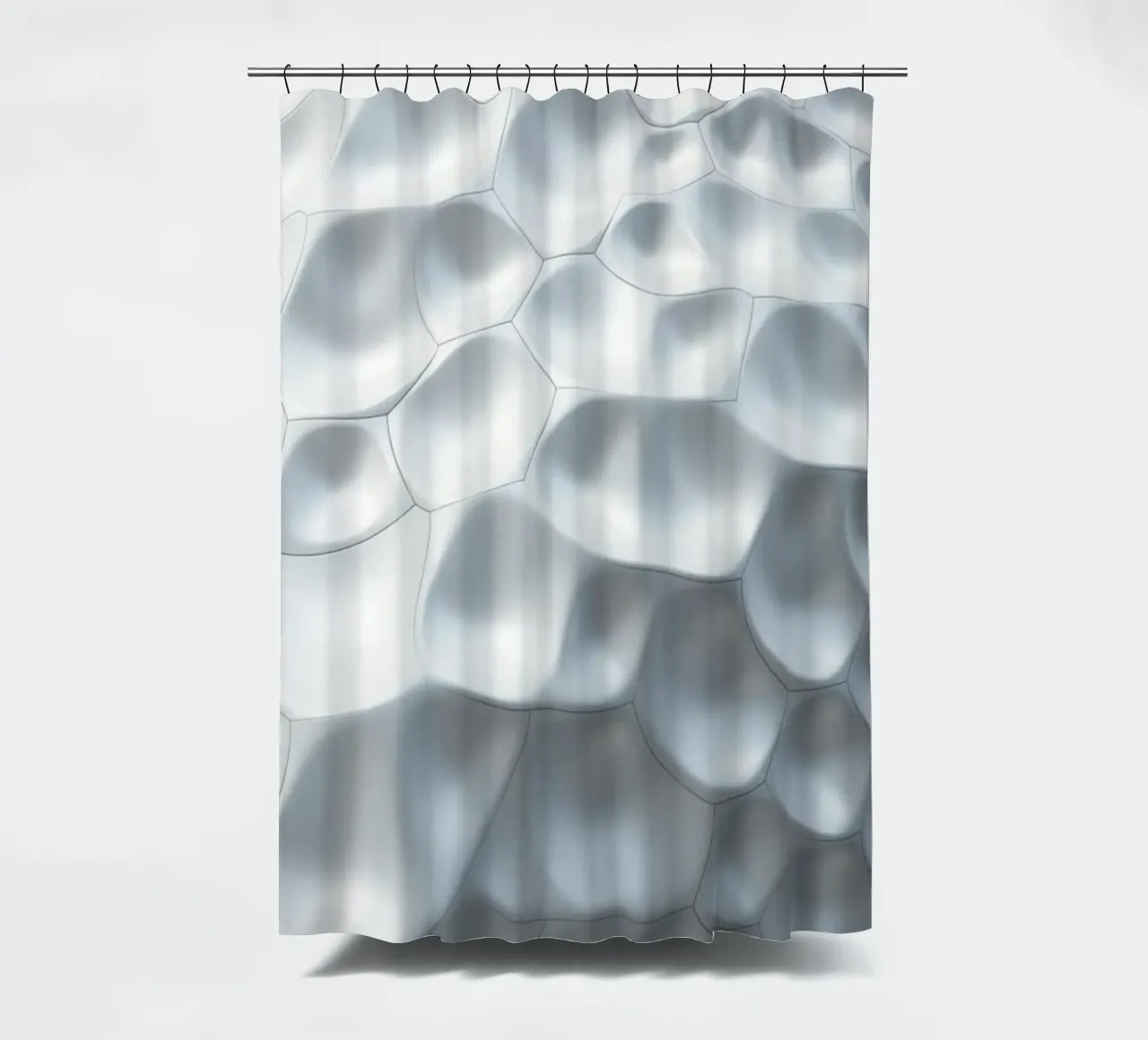 Schimmernde weiße Ovale: Eine abstrakte biomorphe 3D-Wand Duschvorhang von Artistic-shop