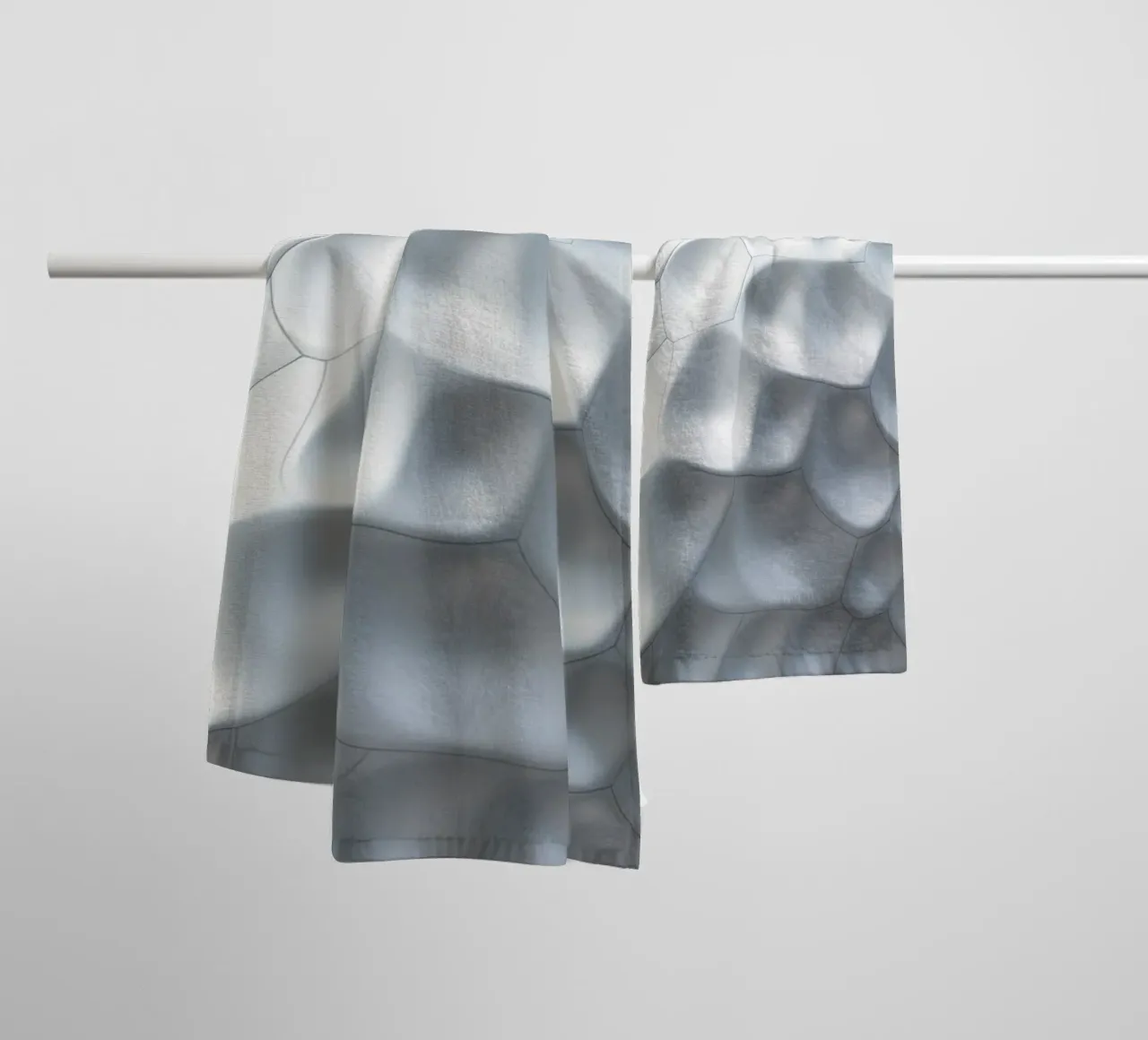 Ovali bianchi scintillanti: Una parete biomorfa astratta in 3D asciugamano da bagno da Artistic-shop