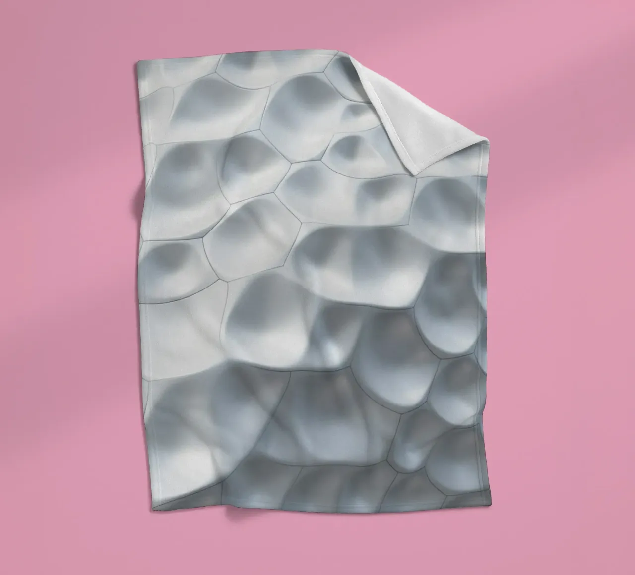 Schimmernde weiße Ovale: Eine abstrakte biomorphe 3D-Wand Fleecedecke von Artistic-shop