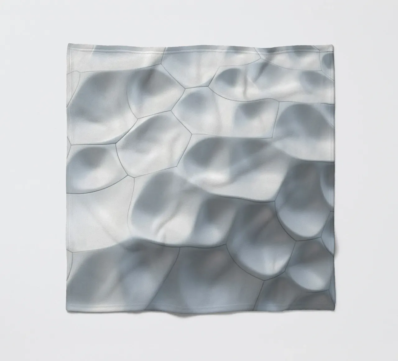 Schimmernde weiße Ovale: Eine abstrakte biomorphe 3D-Wand Fleecedecke von Artistic-shop